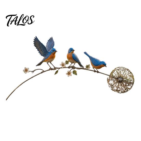Unique Outdoor Garden Accent Animal Stake, Rustic Yard Art Decorations with Dandelion Accent, Metal Decorative Sculpture for Lawn Patio Flower Bed And