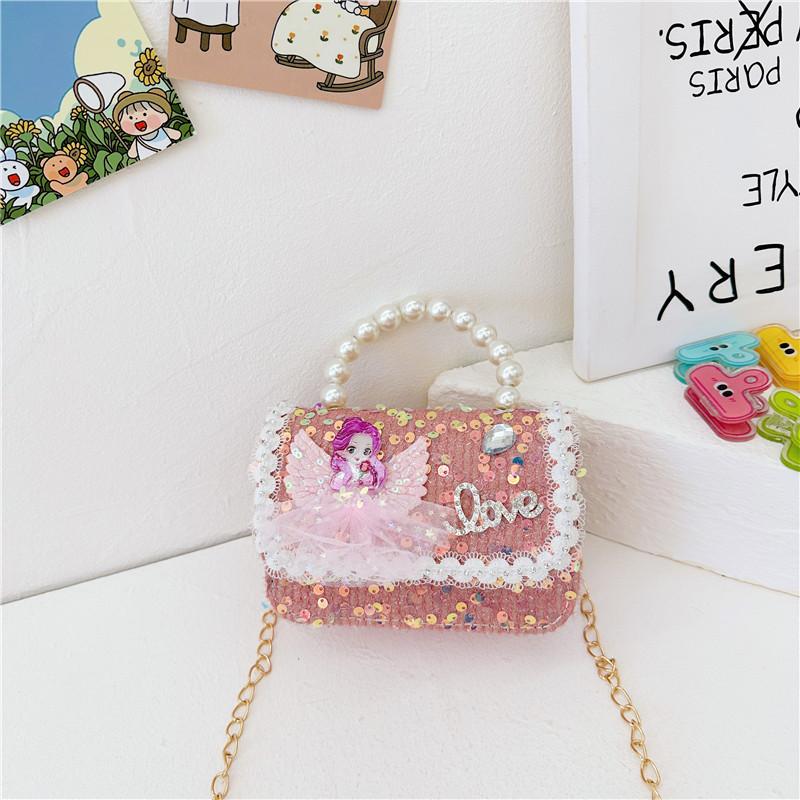 Charming Children's Mini Bag With Soft Polyester Material And Lovely Pearl Accents