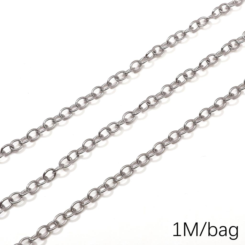 Chaîne Cœur en Acier Inoxydable de 0,5/1 Mètre Chaîne Cubaine Chaîne Punk de Base pour la Fabrication de Colliers Bracelets Bijoux Accessoires