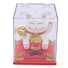 Solar Waving Cat Light Sensing Automatic Waving Arm Lucky Cat Statue for Office Store Restaurant White