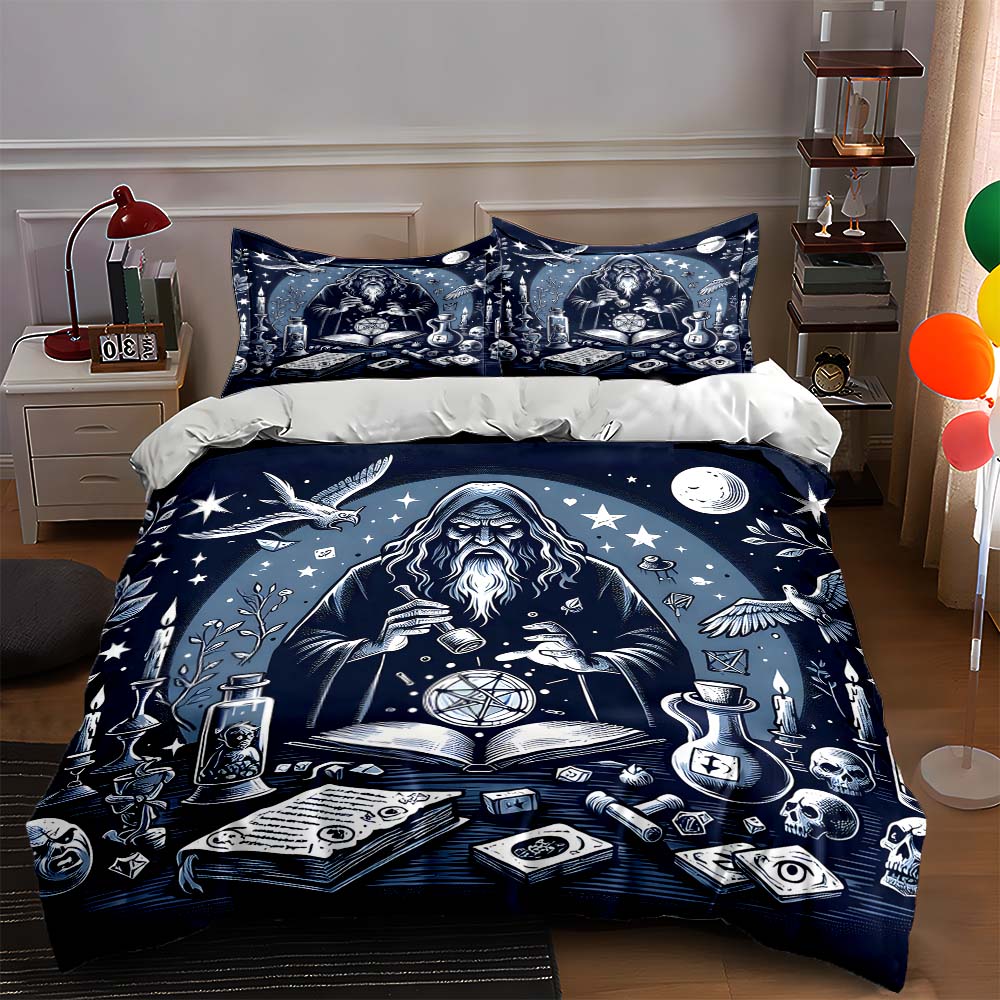 

Mystical wizard design Bedding Duvet cover sets Duvet covers Pillowcases gifts (1 * Duvet Cover 2 * Pillowcases, without duvet insert) 135x200cm