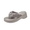 Height-increasing Slippers Women's Pleated Flip-flops Women's Summer Outer Wear Fashion Pinch Slippers Thick-soled Beach Sandals