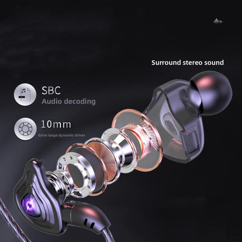 3.5mm in Ear Earphones Elbow Wired Headset Sport Earphones Esports Wired Earphone  Running