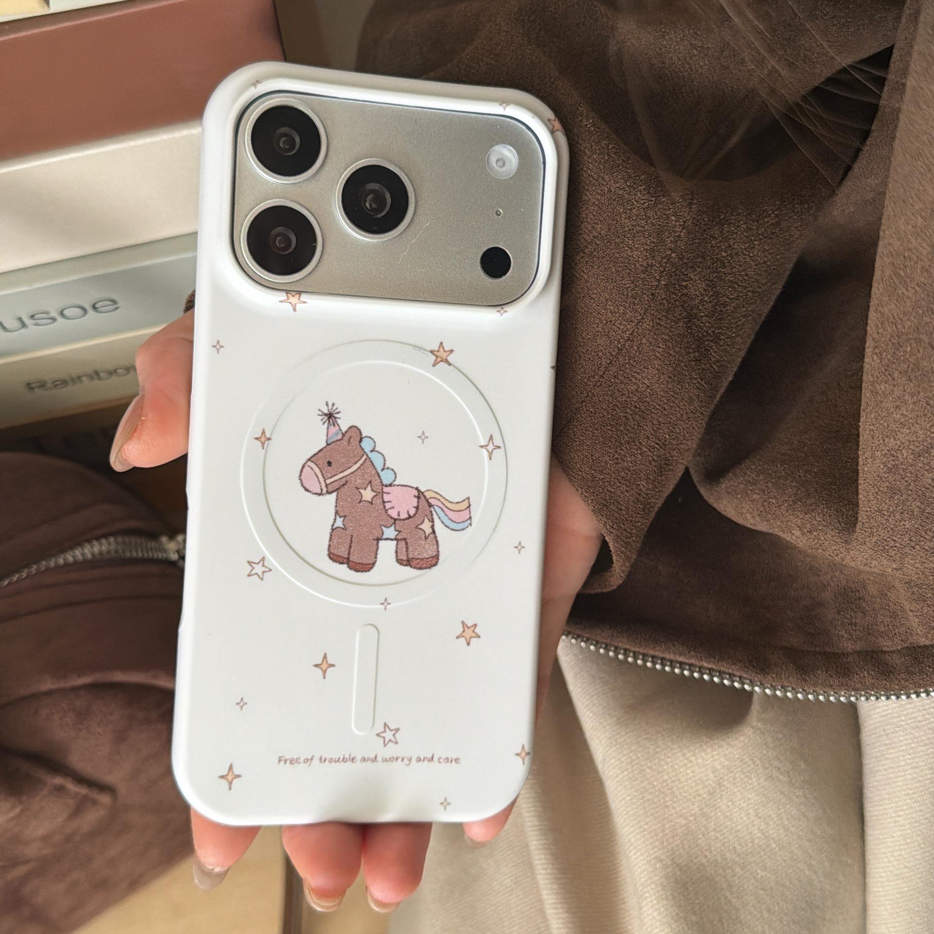 

Magnetic Little Horse Hat iPhone 13/14 Promax 15/16 Pro Case - Compatible with 17/17PM Apple Models 17Pro