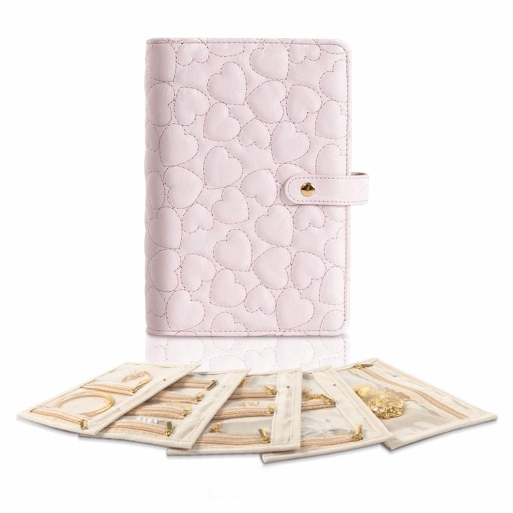 Leather Jewelry Storage Book Love Heart Necklace Binder Display Box Fashion Necklace Binder  Travel
