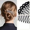 6Pcs French Combs - Resin Decorative Hair Comb Clips, Vintage 14-Teeth Bridal Hair Accessories for Styling, Black and White