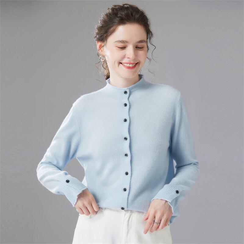 Fanzhen Women's High-Neck Cashmere Cardigan