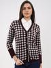 Womens Regular Fit Self Designed Cardigan