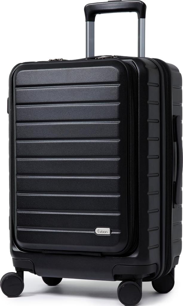 Koffert med utvidet bærebærefront kan oppbevare tomme TSA S [Evoon]-funksjon, veske, veske, håndbagasje, åpen, 15,6 PC, lås, størrelse, 35~41L (svart)