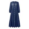 ZANZEA Abito Lungo Casual da Donna a Girocollo a Maniche Lunghe Largo con Stampa