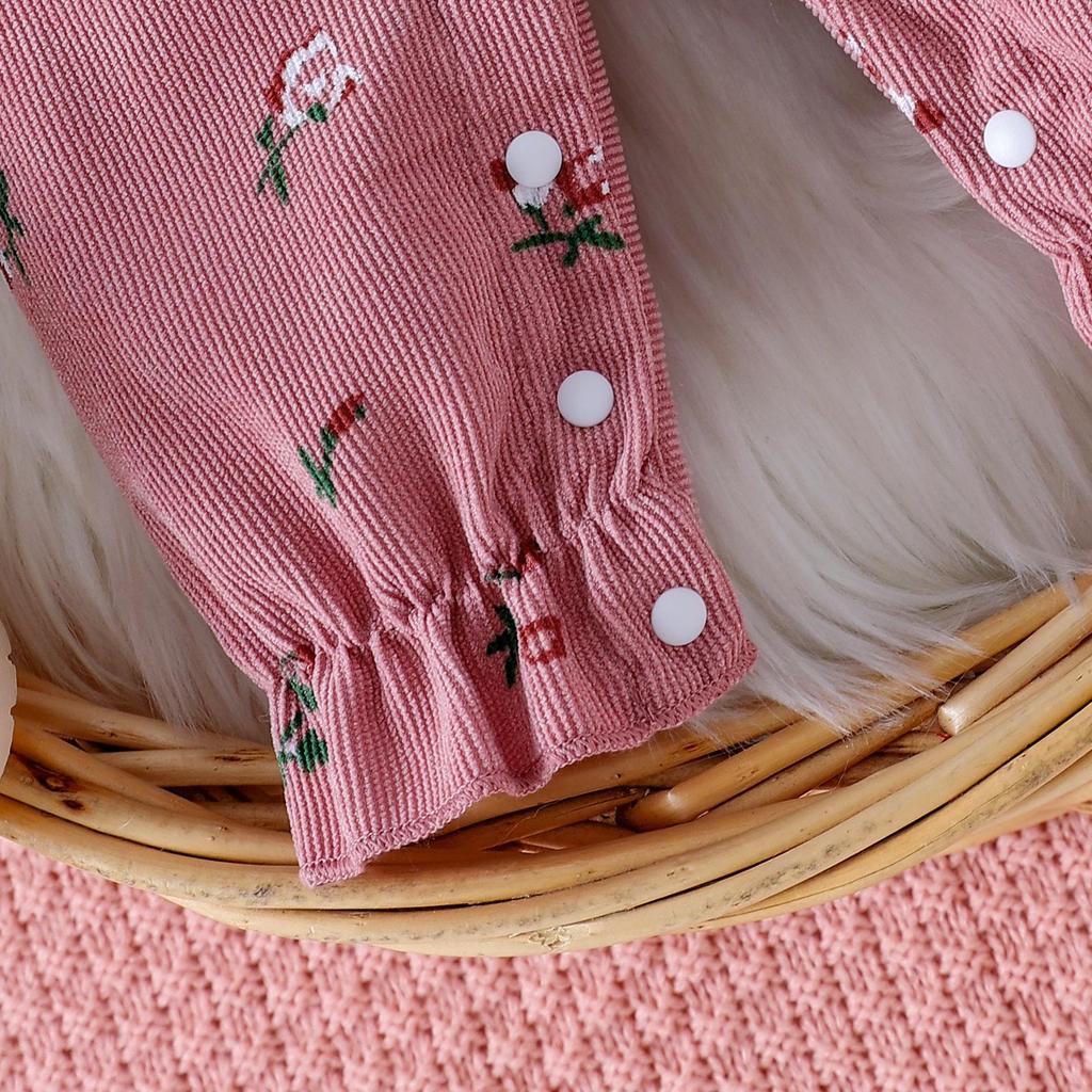 Podzim 2025 Roztomilá bílá košile s dlouhým rukávem a vícebarevným potiskem pro miminka, pro evropský a americký trh