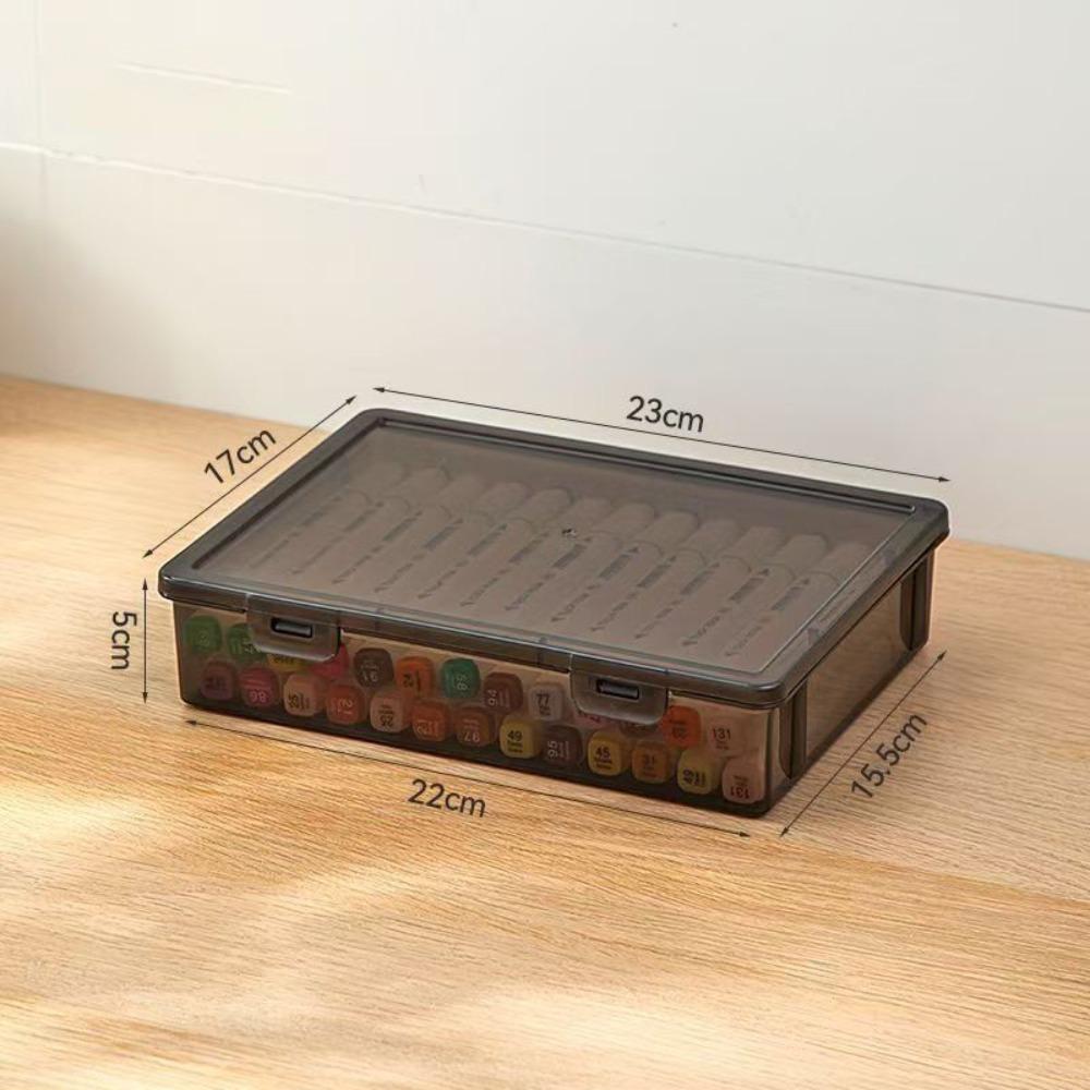 Plastic Pencil Case Transparent Black Stationery Storage Box Stationery Organizer  Students