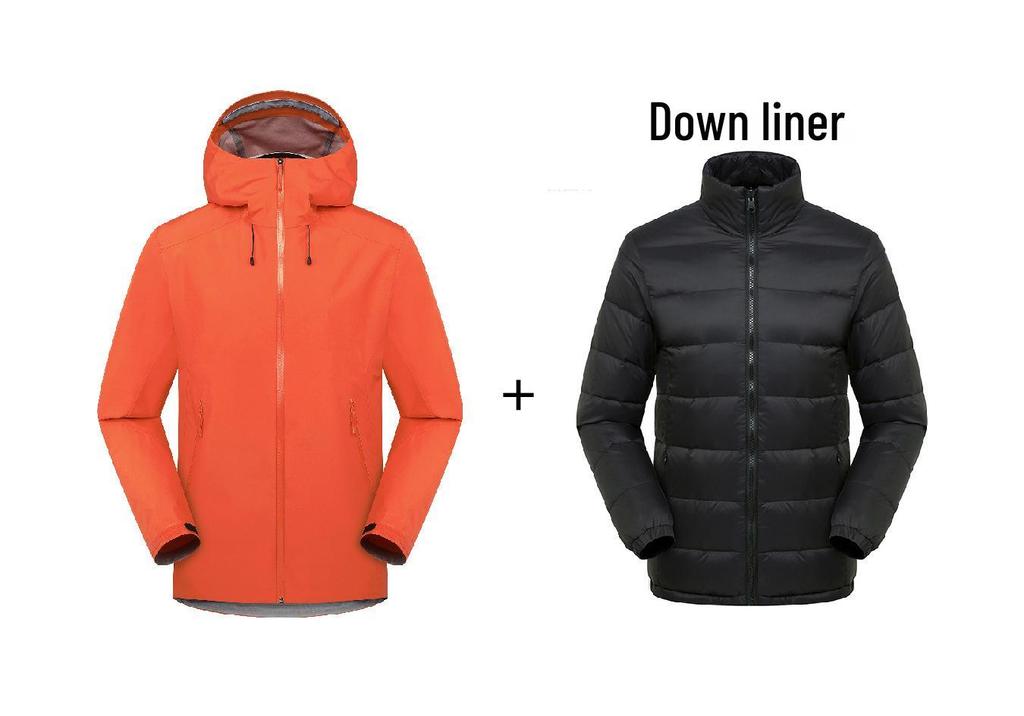 Unisex Waterproof 3-in-1 Mountaineering Jacket Set with Taped Hardshell