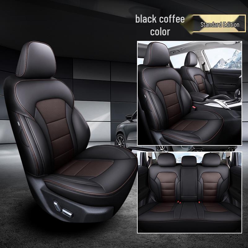 Full Surround Five-Seat Car Cover - Genuine Leather, All-Season Cushion for Any Model