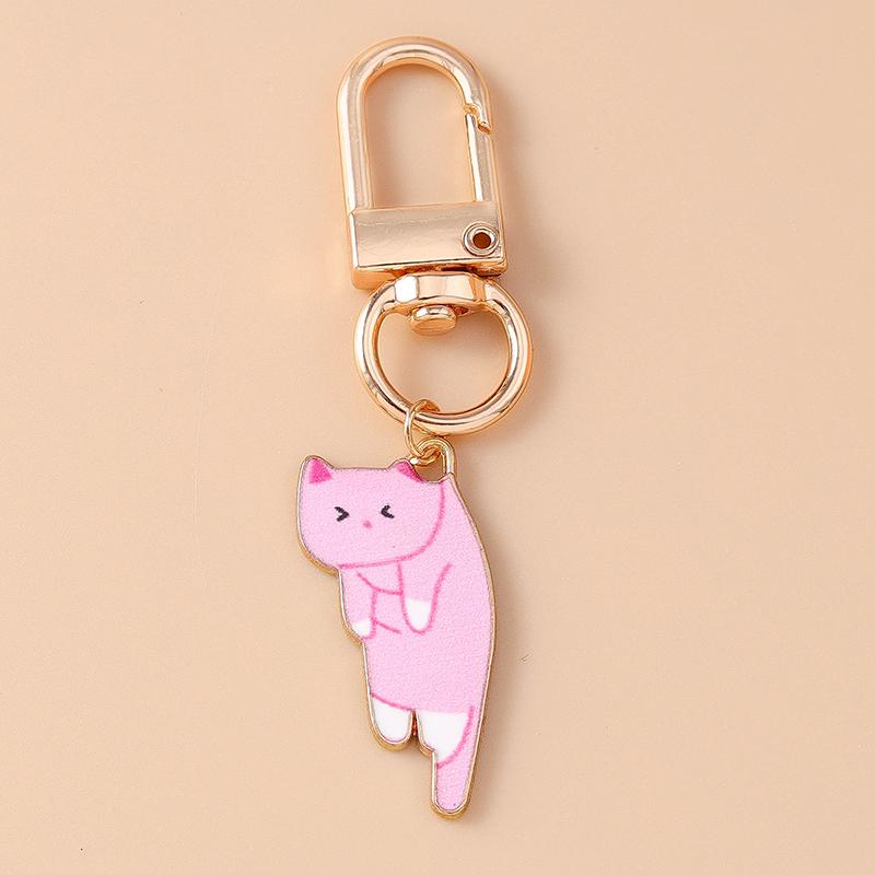 Cute Enamel Dog Penguin Duck Keychain Animal Rabbit Key Ring for Women Girls Handbag Pendants DIY Jewelry Accessories