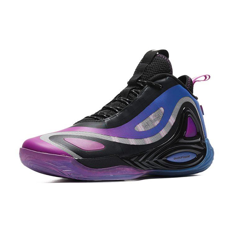 361 Zengo Orca Bouncy Slip Resistant, Abrasion Resistant, Lightweight Mid Top Basketball Shoes Men's Black Purple 572031114-3