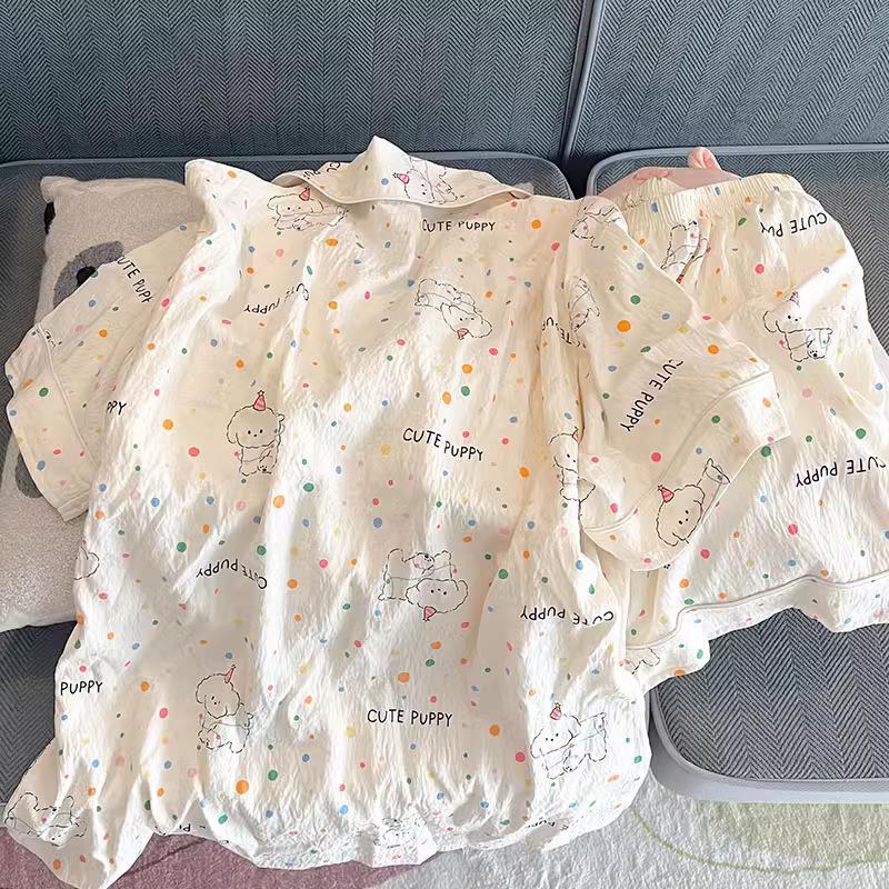 2025 Women's Summer Cloud Cotton Short Sleeve Pajama Set - Casual & Sweet