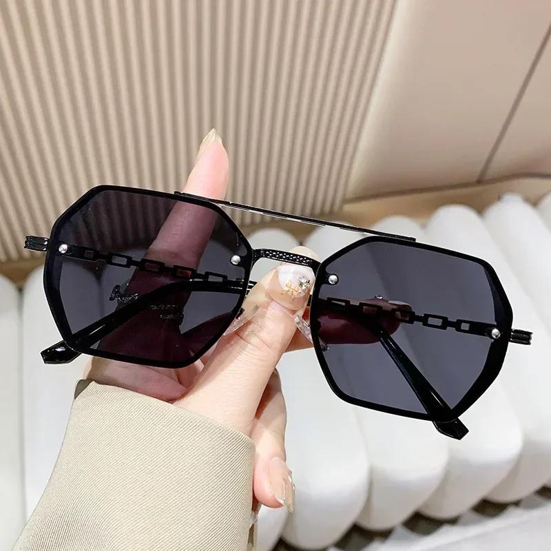 Outdoor Colorful Punk Square Sunglasses Women Men Minimalist Gradient Sun Glasses Mirror Black Colors Designer Brand Fashion