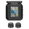 Motorcycle Tire Pressure Monitor with 2 External Sensors, Solar and USB Charging, 0 87PSI Range, Displays Pressure and