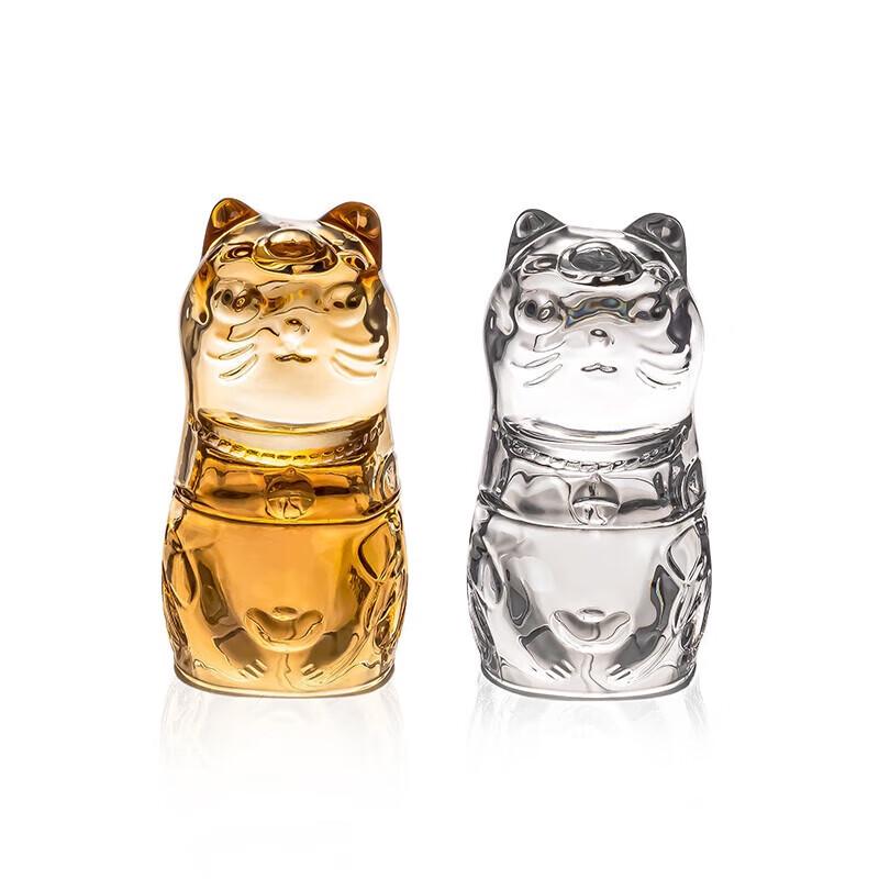 Tuopai Lucky Cat Glass Tea Cup Set