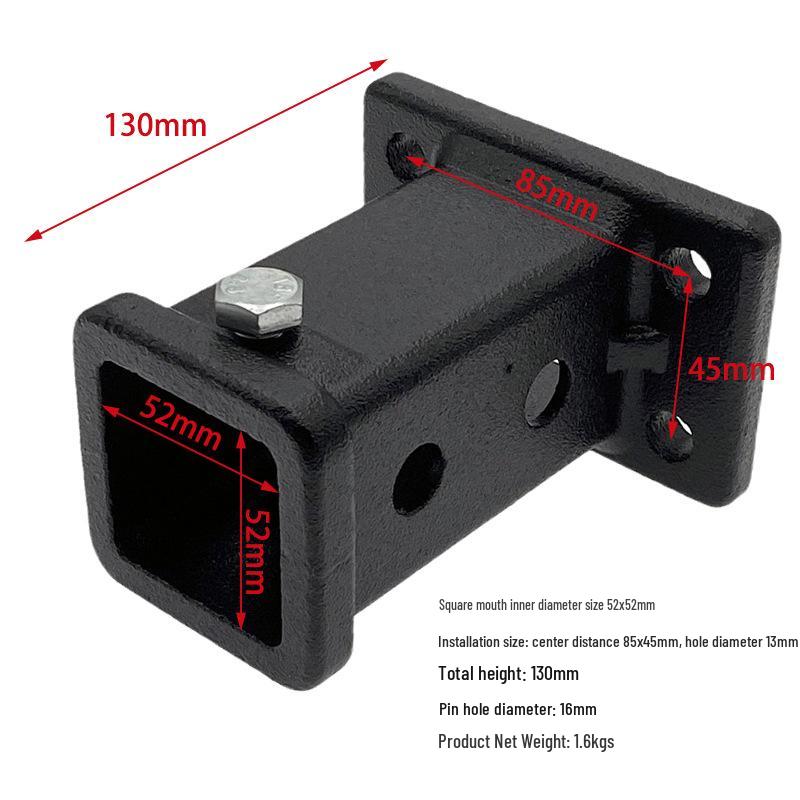 

Car Trailer Arm Quick Connect Female Connector Socket, 52x52 Square Hole Base, Trailer Accessories.