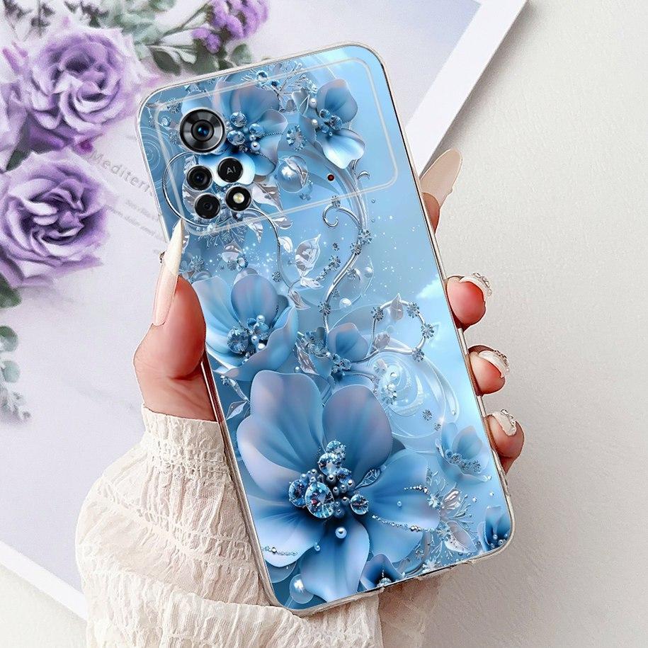 For Xiaomi Poco X4 Pro 5G Case 2201116PG Funda New Fashion Flower Bowknot Soft Clear Silicone Bumper For Xiomi Poco X4 Pro Coque