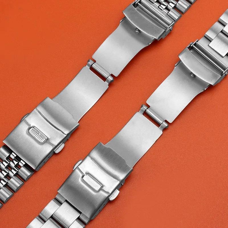 Stainless steel watch strap compatible For Seiko No. 5 Green Water Ghost SRPD63K1 skx007 009 SRPD63 arc mouth Watchband 20 /22mm