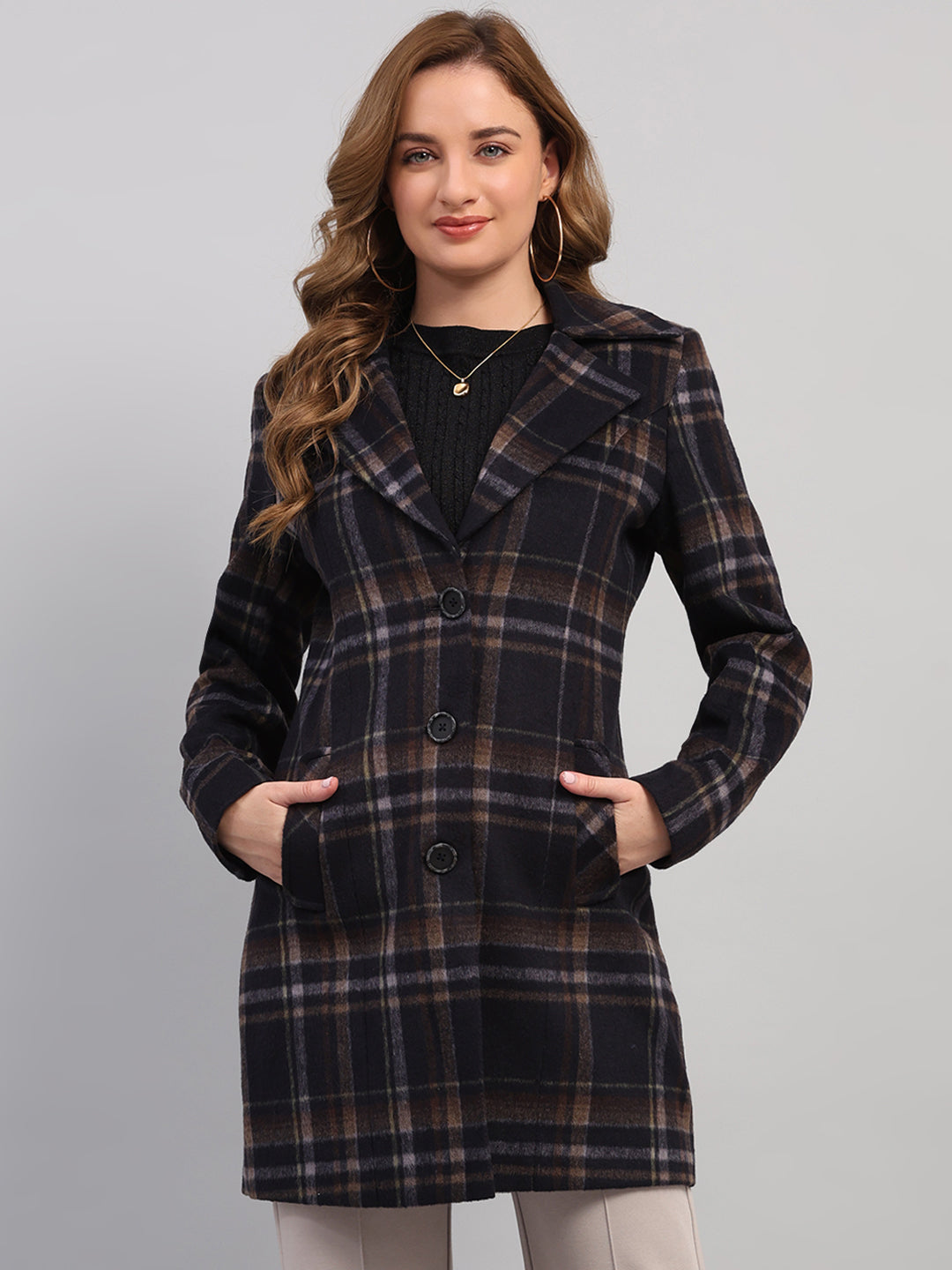 Monte Carlo Women Regular Fit Navy Blue Coat M темно-синий