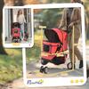 3 Wheel Pet Stroller for Small and Miniature Dogs, Red