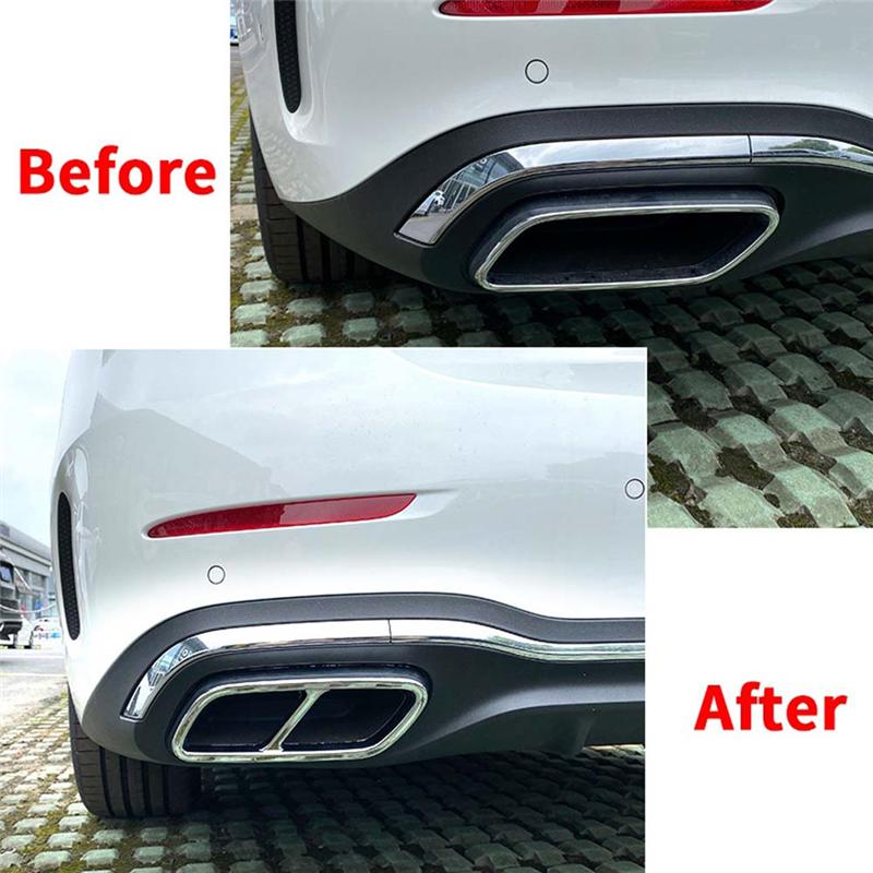 A51K-AMG Car Tail Throat Exhaust Pipe Muffler Tip Cover For Mercedes Benz C-Class W206 C200 C260 C300 +