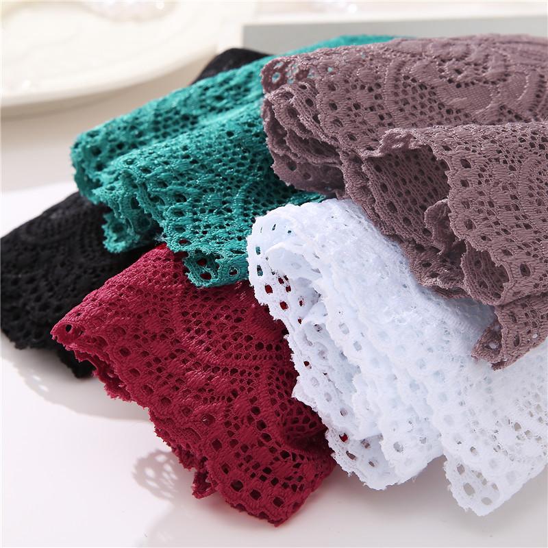 FINETOO 5 bucăți/set S-XL Chiloți din dantelă pentru femei, cu flori, lenjerie de corp sexy, chiloți intimi pentru femei, lenjerie chiloți cu talie înaltă