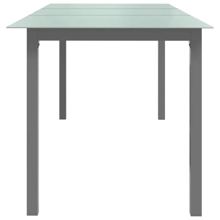 Maison Exclusive - Table de jardin Gris clair 190x90x74 cm Aluminium et verre