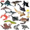 Marine Animal Simulation Model Figures: Shark, Dolphin, Hammerhead, Crab, Squid, Starfish for Kids' Education