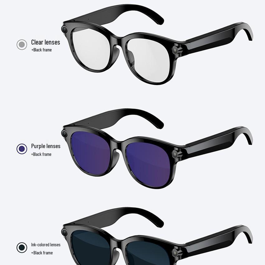 Lunettes intelligentes M89 avec caméra 800 W, enregistrement vidéo, traduction linguistique, lecture de musique et fonction d'appel.