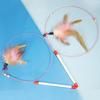 Durable Chew Proof Cat Toy with Bell Feather Wand Flexible Steel Rod Interactive Kitten Play Teaser for Indoor Entertainment