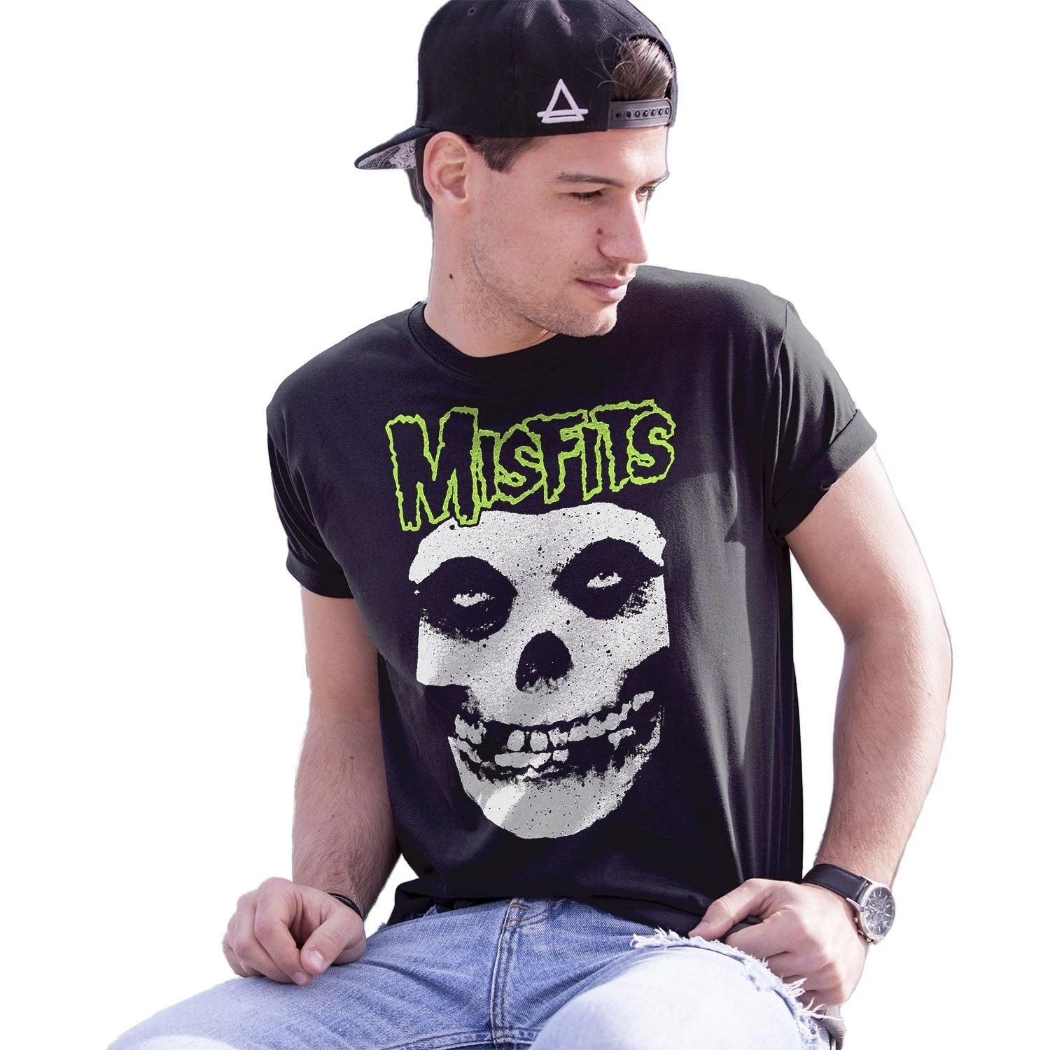 Official Misfits T-Shirt Jersey Original Black Horror Punk T-Shirt- S