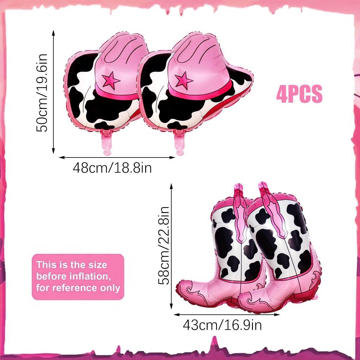 

4 шт. ковбойские шляпы, ковбойские сапоги, воздушные шары, вестерн-ферма, ковбойская родео-вечеринка, украшения на день рождения, украшения на вестерн-ковбойскую вечеринку Other розовый