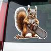Squirrel With Chainsaw Car Sticker Vinyl Decal Waterproof Rear Window Motorcycle Camper Bumper Truck Laptop Decoration TM319