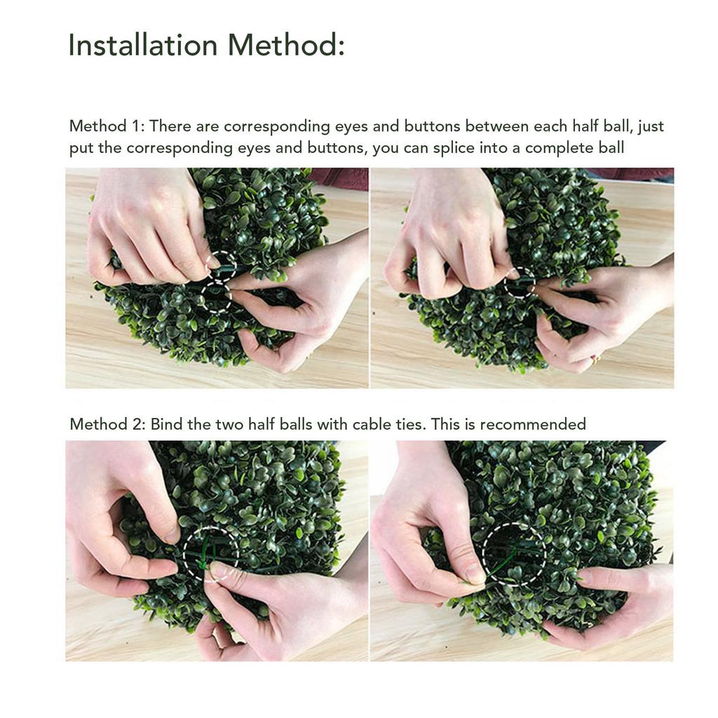 2PCS Artificial Plant Topiary Ball 18.9 Inch PE Outdoor UV Resistant Faux Boxwood Decorative Balls for Backyard Garden Wedding Home Decor