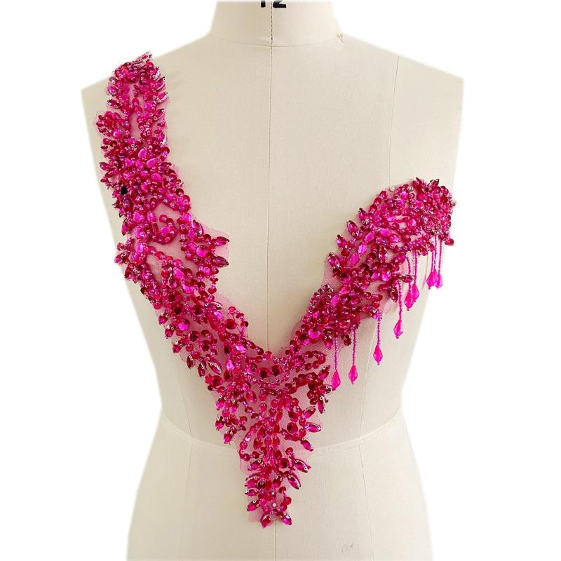 

Multi-Color Beaded Diamond Crystal One Shoulder Straps Sweetheart Apparel Decoration Evening Dress Accessory Rhinestone Material