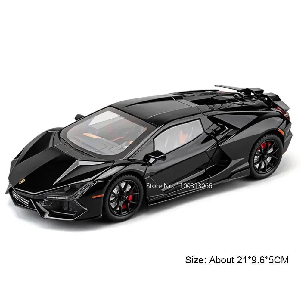 

1:24 Lambor Revuelto Toy Cars Model Alloy Diecast with Light Sound Miniature Supercar Wheel Pull Back Vehicles Interactive Toys