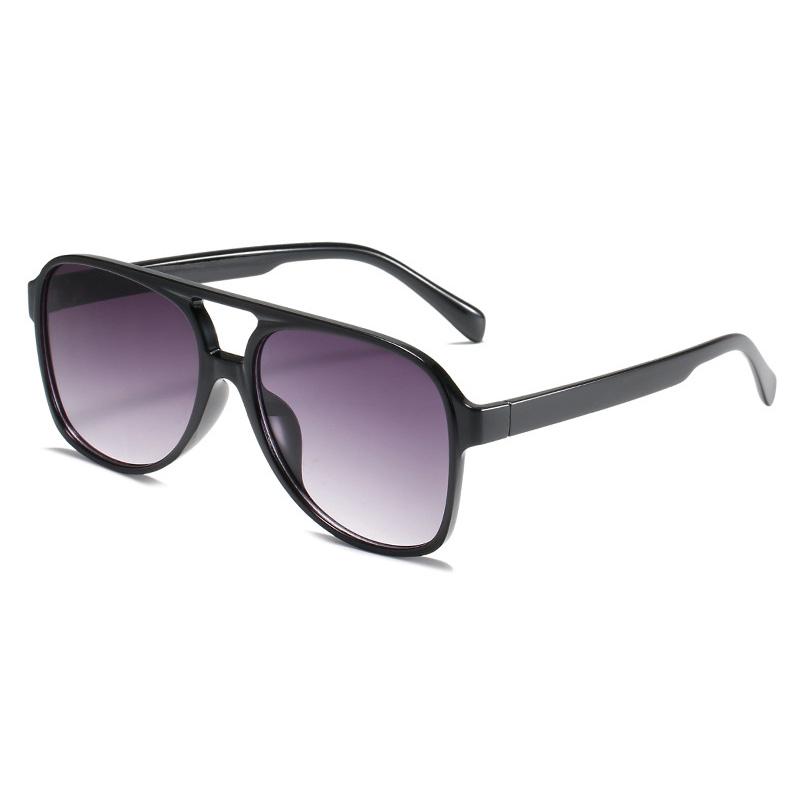 SO&EI Retro Classic Double Bridges Pilot Sunglasses Women Fashion Clear Ocean Gradient Lens Eyewear Shades UV400 Men Sun Glasses