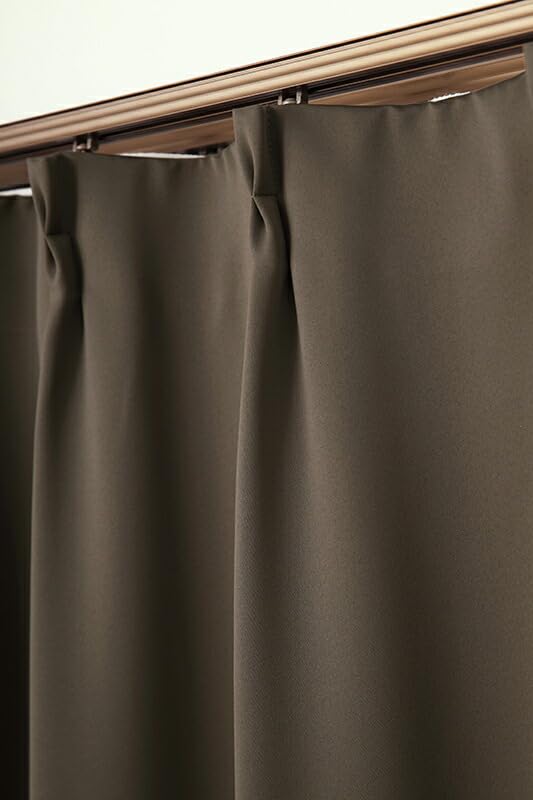 Blackout Class 1 Flame Full 5410 Brown Width 100 X Length 90 Set of 100 X Thick Curtains, Blackout, Retardant, Plain, Dull, Insulated, "Joy", BR, Cm,