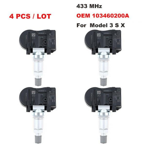 4-Pack Tire Pressure Sensors Compatible with Tesla Model 3, S, X