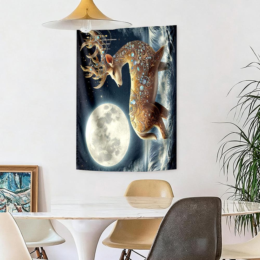 Deer Wall Decor Tapestry Art For Pet Memorial Birthdaywedding Party Backdrop Family Gift