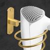 Wall Storage Hair Dryer Holder Aluminum Rack for Bathroom Use with Front Opening and Daily Counter Space Saving Design