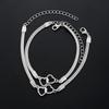 2 Pcs Set Love Heart Couple Bracelets for Women Men Zinc Alloy Color Double Layer Matching Chain Bracelet Lover Zircon Gift