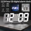 Ins minimalist desktop 3D digital LED electronic clock wall mounted USB plug-in stereoscopic luminous alarm clock desktop clock