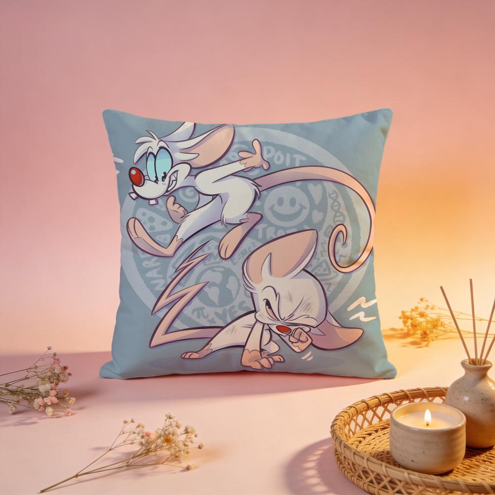 Stylish PPinky and the Brainful Cushion Cover Comfortable Durable Pillow Cover MultiScene for Home Office Car Sofa