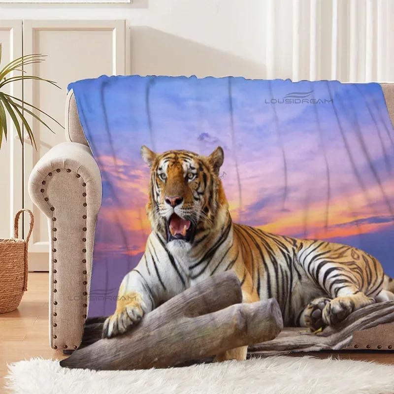 Tiger and White Tiger Patterns Blanket Animals Flannel Blanket Cosy Lazy Couch Cover Blanket Super Soft Sheet Mattresses
